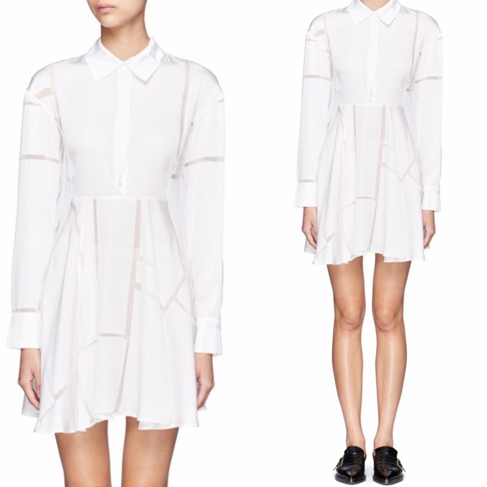 Stella McCartney Sheer Lines Silk Shirt Dress 38